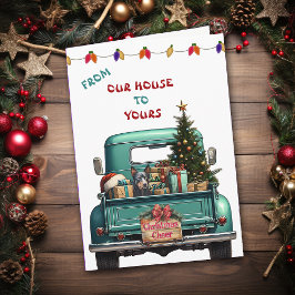 Australische Kelpie Dog Farm Truck Weihnachtskarte Feiertagskarte