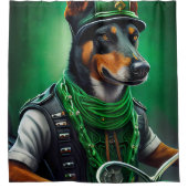 Australische Kelpie Fahrrad St. Patrick's Day Duschvorhang (Vorderseite)