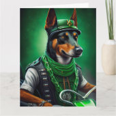 Australische Kelpie Fahrrad St. Patrick's Day Karte (Vorderseite)