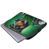 Australische Kelpie Fahrrad St. Patrick's Day Laptopschutzhülle (Vorne Knopf)