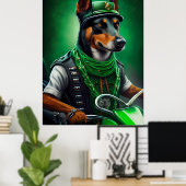 Australische Kelpie Fahrrad St. Patrick's Day Poster (Heimbüro)