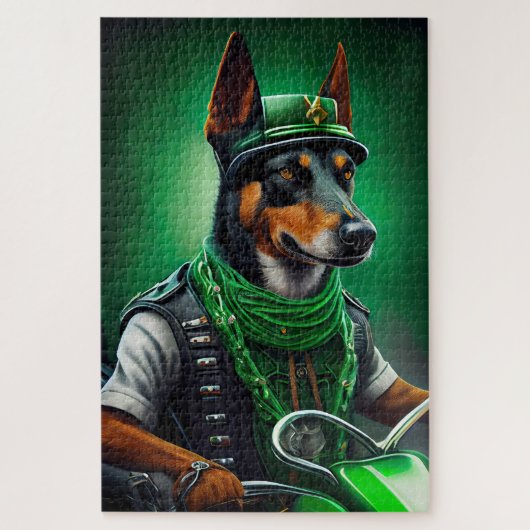 Australische Kelpie Fahrrad St. Patrick's Day Puzzle (Vertikal)