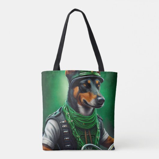 Australische Kelpie Fahrrad St. Patrick's Day Tasche (Rückseite)
