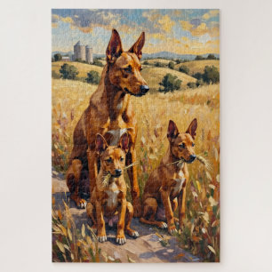 Australische Kelpie Golden Field Kunst Puzzle