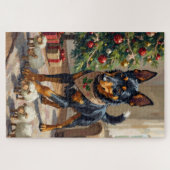 Australische Kelpie-Herden-Weihnachtskunst Puzzle (Horizontal)
