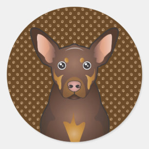 Australische Kelpie-HundeCartoon-Tatzen Runder Aufkleber