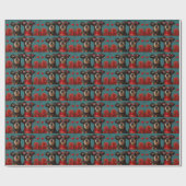 Australische Kelpie mit Herz-Rose Valentinstag Geschenkpapier (Flach)