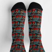 Australische Kelpie mit Herz-Rose Valentinstag Socken (Oben)