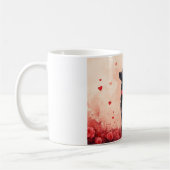 Australische Kelpie mit Rose - Valentinstag Kaffeetasse (Links)