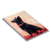 Australische Kelpie mit Rose - Valentinstag Notizblock (Rechte Seite)