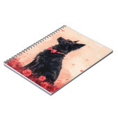 Australische Kelpie mit Rose - Valentinstag Notizblock (Linke Seite)