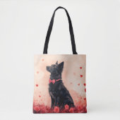 Australische Kelpie mit Rose - Valentinstag Tasche (Vorderseite)
