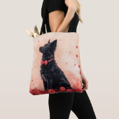 Australische Kelpie mit Rose - Valentinstag Tasche (Von Nahem)