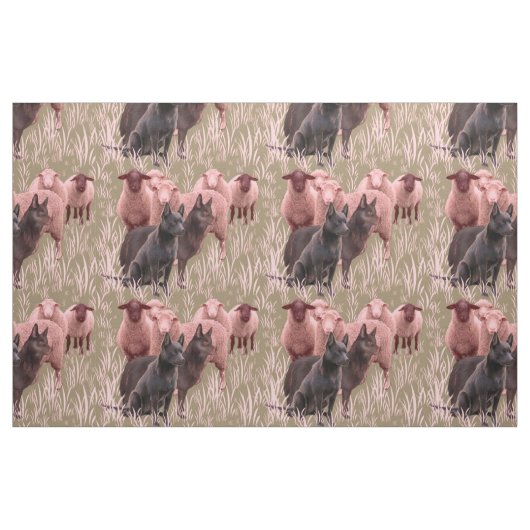 Australische Kelpie mit Schafsgewebe Stoff (Fat Quarter (45,7 x 55,9 cm))
