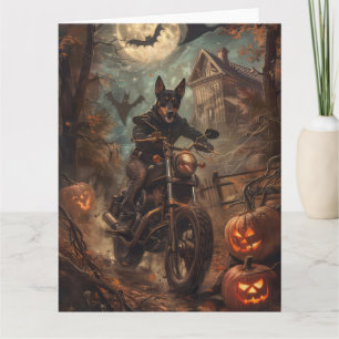Australische Kelpie Riding Motorrad Halloween Karte