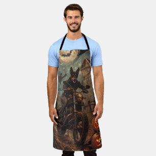 Australische Kelpie Riding Motorrad Halloween Schürze