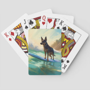 Australische Kelpie-Strand-Surfing-Malerei Spielkarten