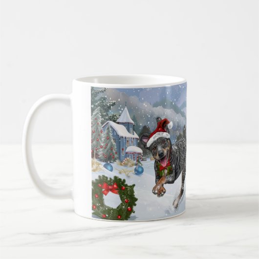 Australische Kelpie Weihnachten Kaffeetasse (Links)