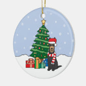 Australische Kelpie-Weihnachtsverzierung Keramik Ornament (Links)