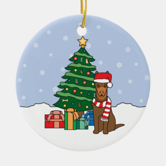 Australische Kelpie-Weihnachtsverzierung Keramik Ornament (Vorne)