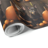 Australische Kelpie Welpe Autumn Delight Pumpkin Geschenkpapier (Rolleneckpunkt)
