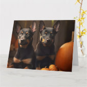 Australische Kelpie Welpe Autumn Delight Pumpkin Karte (Gelbe Blume)