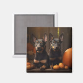 Australische Kelpie Welpe Autumn Delight Pumpkin Magnet (Vorderseite/Rückseite)
