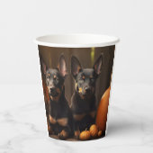 Australische Kelpie Welpe Autumn Delight Pumpkin Pappbecher (Rückseite)