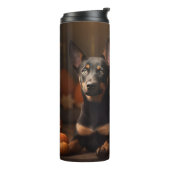 Australische Kelpie Welpe Autumn Delight Pumpkin Thermosbecher (Nach links gedreht)
