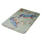 Australische Kingfisher Birds and Blume Oil Paint, Badematte (Schrägansicht)