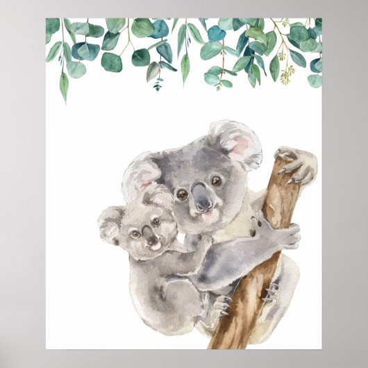 Australische Koala-Mutter-und-Kind-Kinderstube Poster (Vorne)