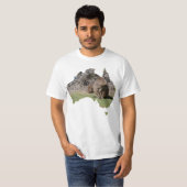 Australische Kontur Form Quokka-Gras T-Shirt (Vorne ganz)