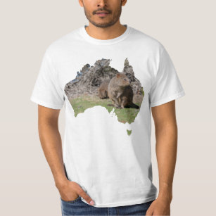 Australische Kontur Form Quokka-Gras T-Shirt