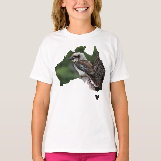 Australische Kontur lacht Kookaburra in einem Baum T-Shirt (Vorderseite)