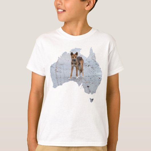 Australische Kontur Shape Dingo Fraser Island T-Shirt (Vorderseite)