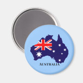 Australische Kontur und Flagge Magnet (Vorderseite/Rückseite)