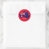 Australische Kontur und Flagge Runder Aufkleber (Tasche)