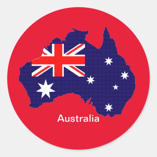 Australische Kontur und Flagge Runder Aufkleber (Vorderseite)