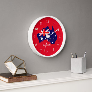 Australische Kontur und Flagge Uhr