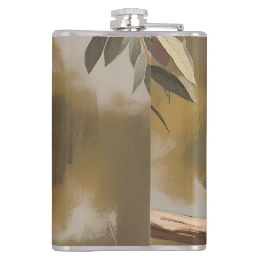 australische Kookaburramalerei, Flachmann (Rückseite)