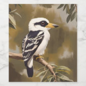 australische Kookaburramalerei, Weinetikett (Einzelnes Label)