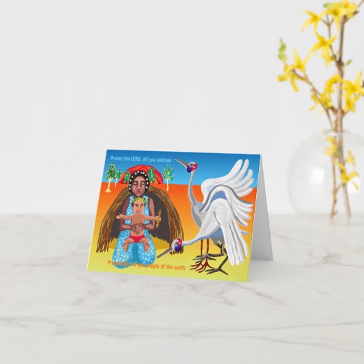 Australische Krippe Karte (Gelbe Blume)