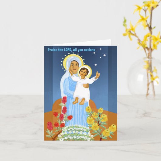 Australische Krippe Karte (Gelbe Blume)