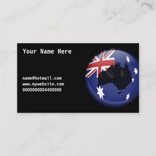 Australische Kugel, Ihr Name hier, Visitenkarte (Vorderseite)