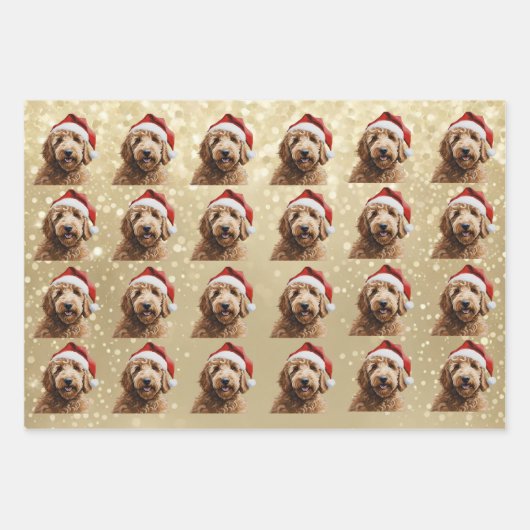 Australische Labradoodle 1 Holiday Edition Geschenkpapier Set (Vorderseite 2)