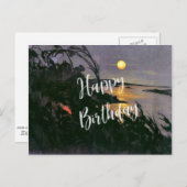 Australische Landschaft mit Full Moon-Happy Birthd Postkarte (Vorne/Hinten)