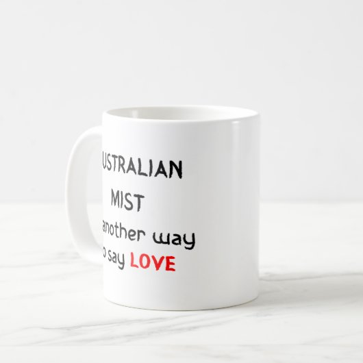 australische Liebe Kaffee Tasse (Vorderseite Links)