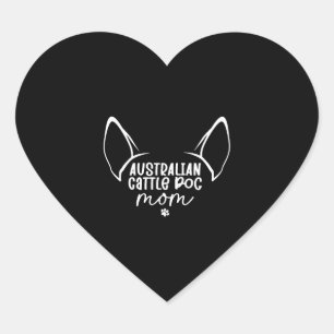 Australische Mama für Rinderhunde Herz-Aufkleber