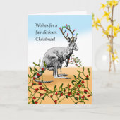 Australische Messe Dinkum Christmas, Kangadeer Karte (Gelbe Blume)