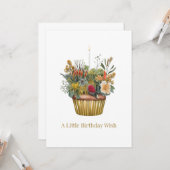 Australische National Blume Cupcake Birthday Card Karte (Vorderseite/Rückseite Beispiel)